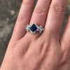Sapphire Blue Princess Ring