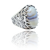 925 Silver Agate Mens Ring