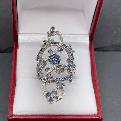 14 K Le Vian Diamond & Sapphires Flower Limited Edition Ring