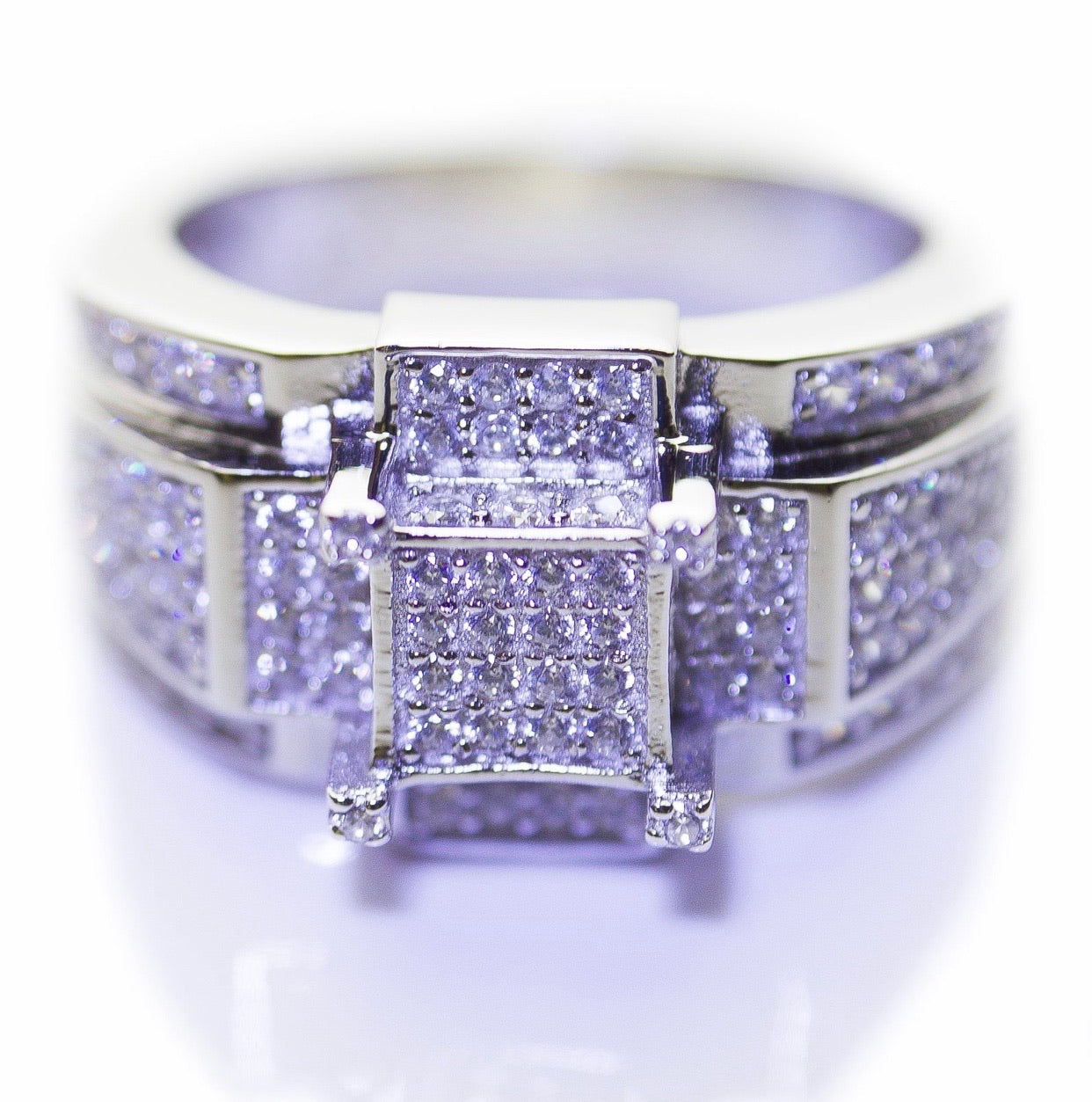 White Gold Iced Giovanni Ring