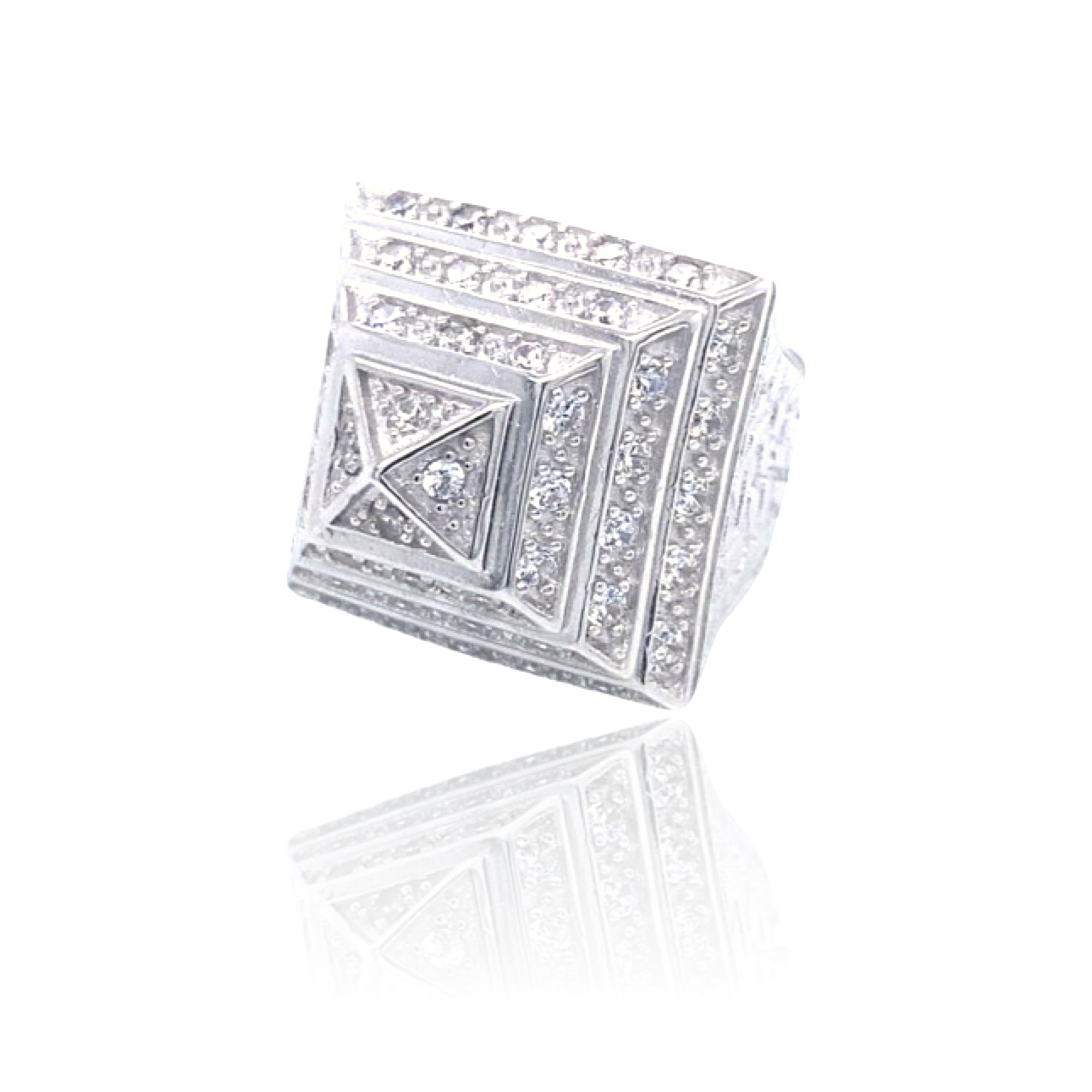 Iced Out Pyramid Ring