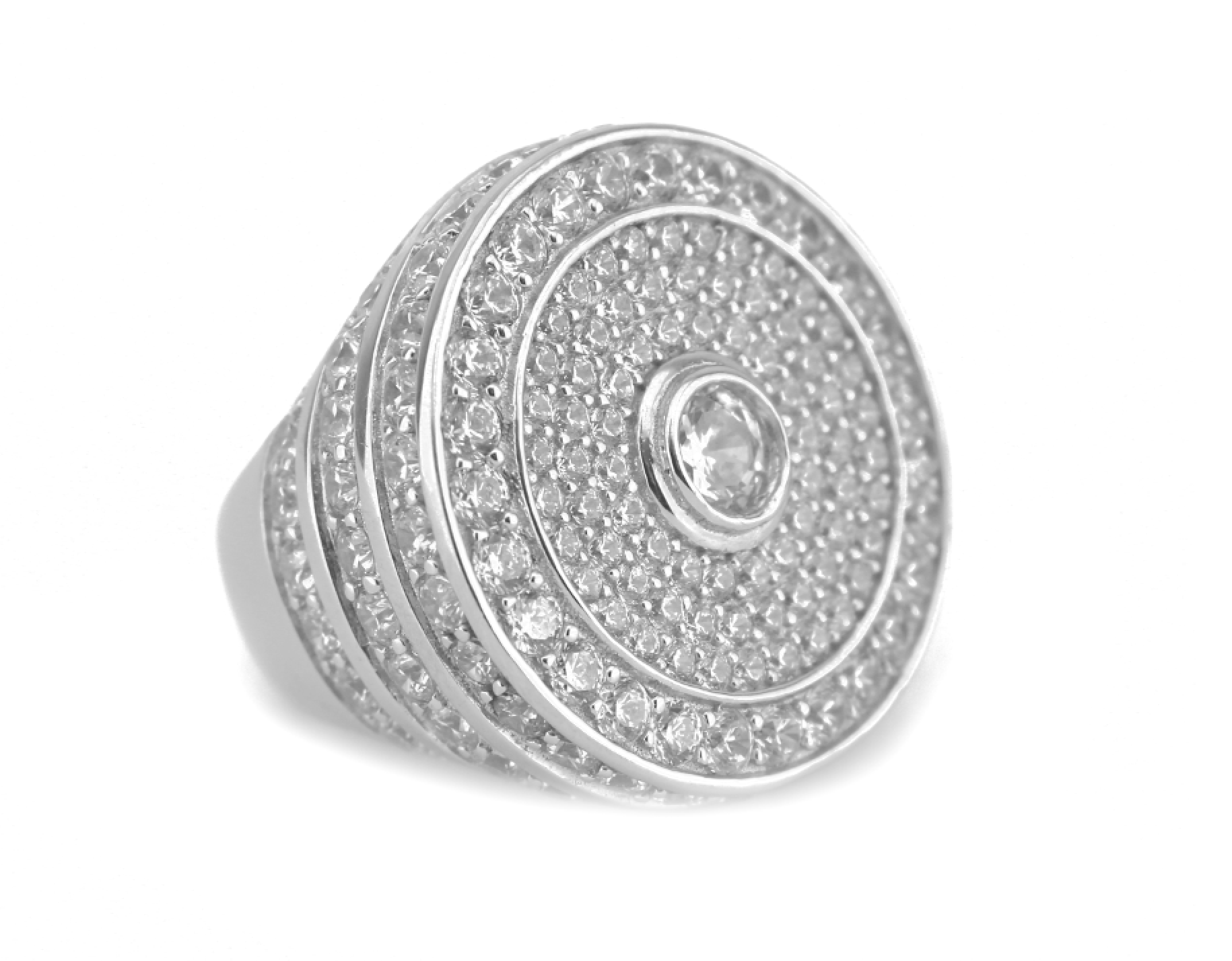White Gold Iced Boss Pinky Ring