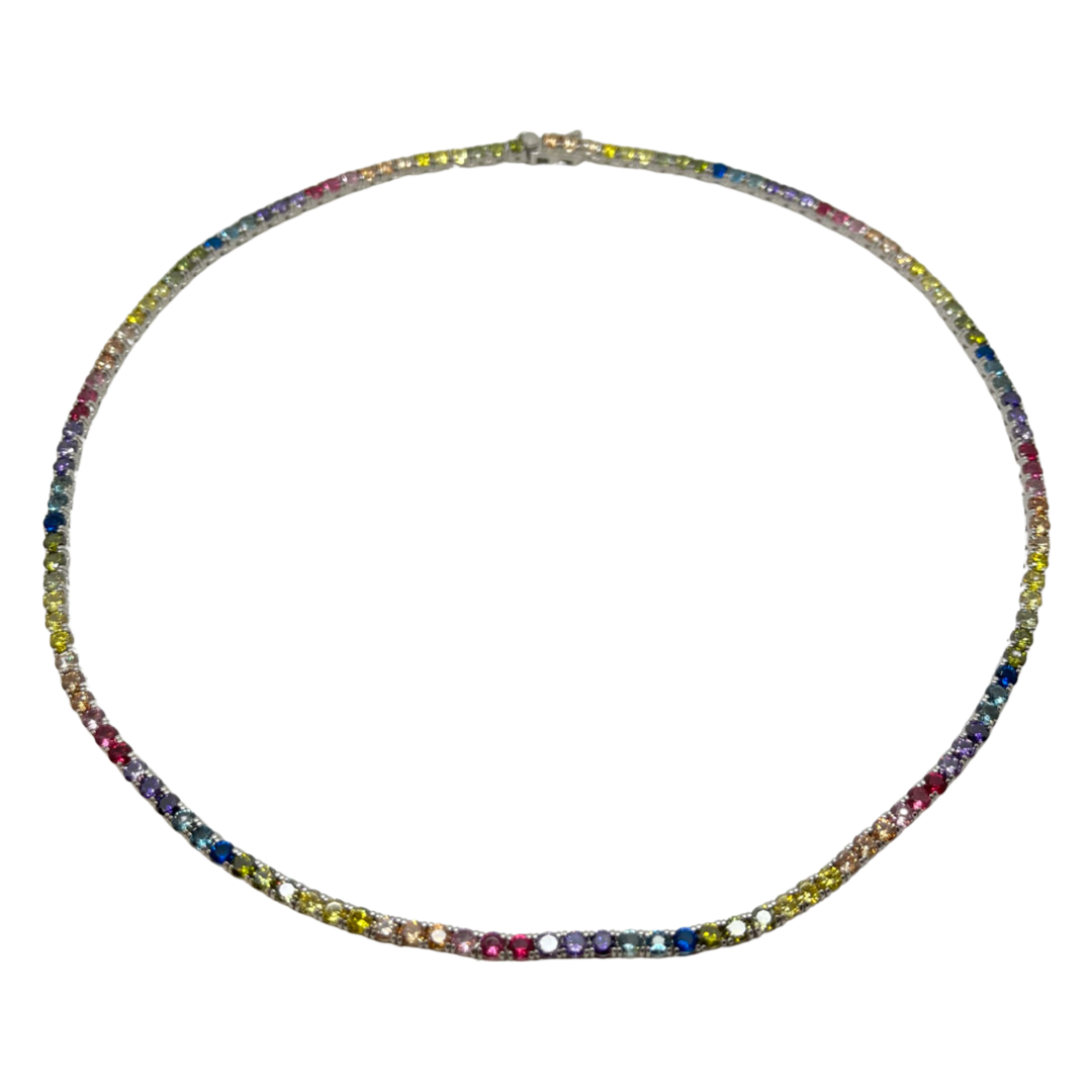 Rainbow Tennis Chain 17” inch
