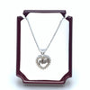 White Gold Mum Heart  Necklace
