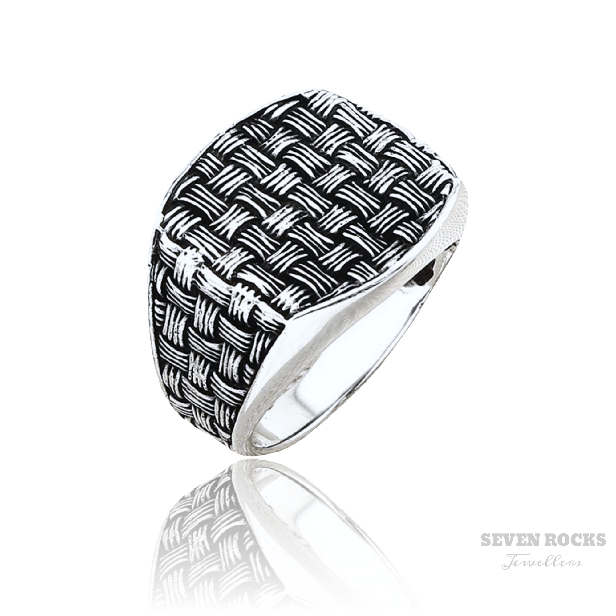 Silver Wire Mesh Men’s Ring
