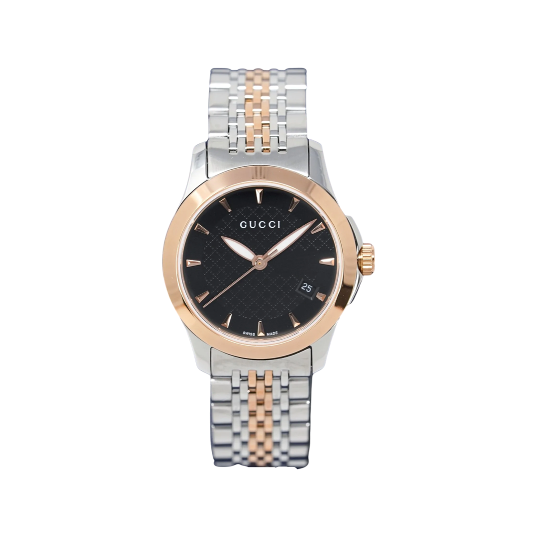 Gucci Watch G-Timeless Ladies 27mm Two-Tone Rose Gold YA126512