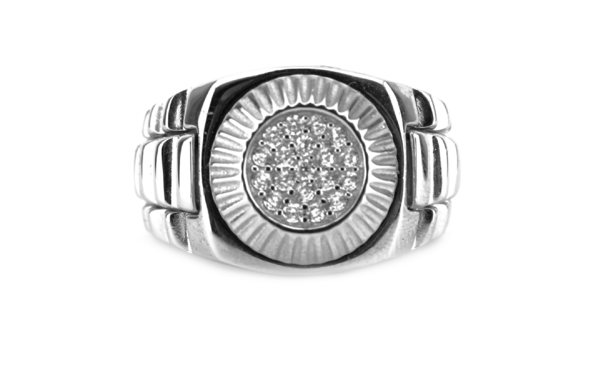 White Gold Iced Watch Ring