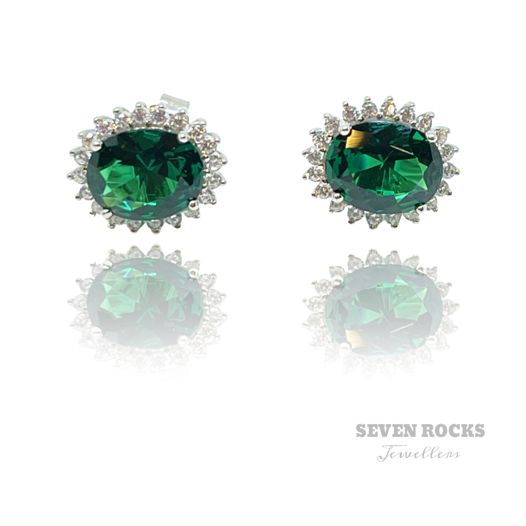 Oval Emerald Earrings