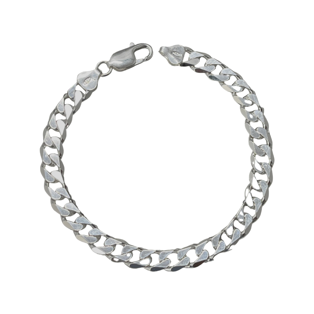 Silver Curb bracelet 7 mm
