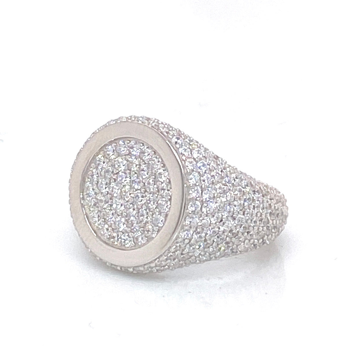 White Gold Iced Halo Ring