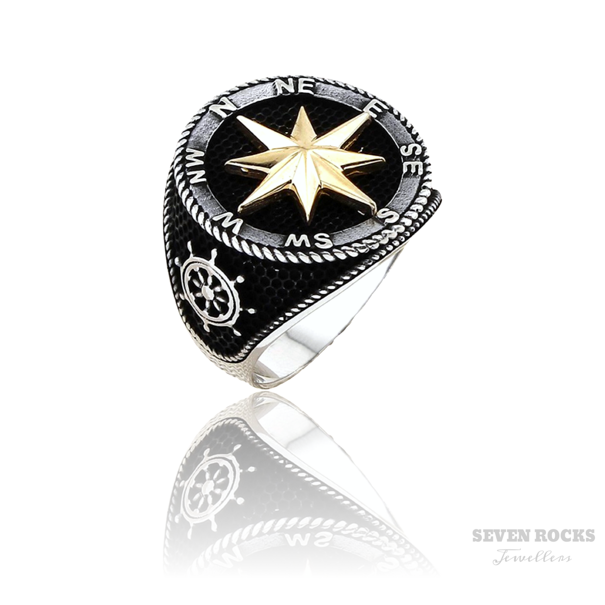 Compass Silver Ring