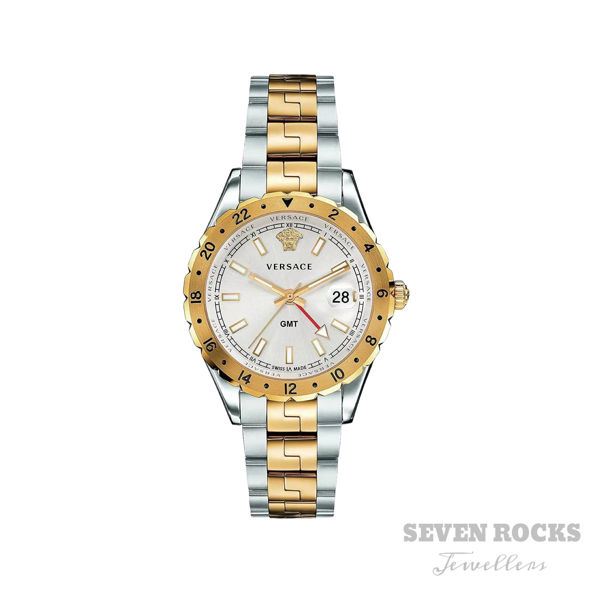 Versace Men's Watch Hellenyium GMT Two-Tone Silver