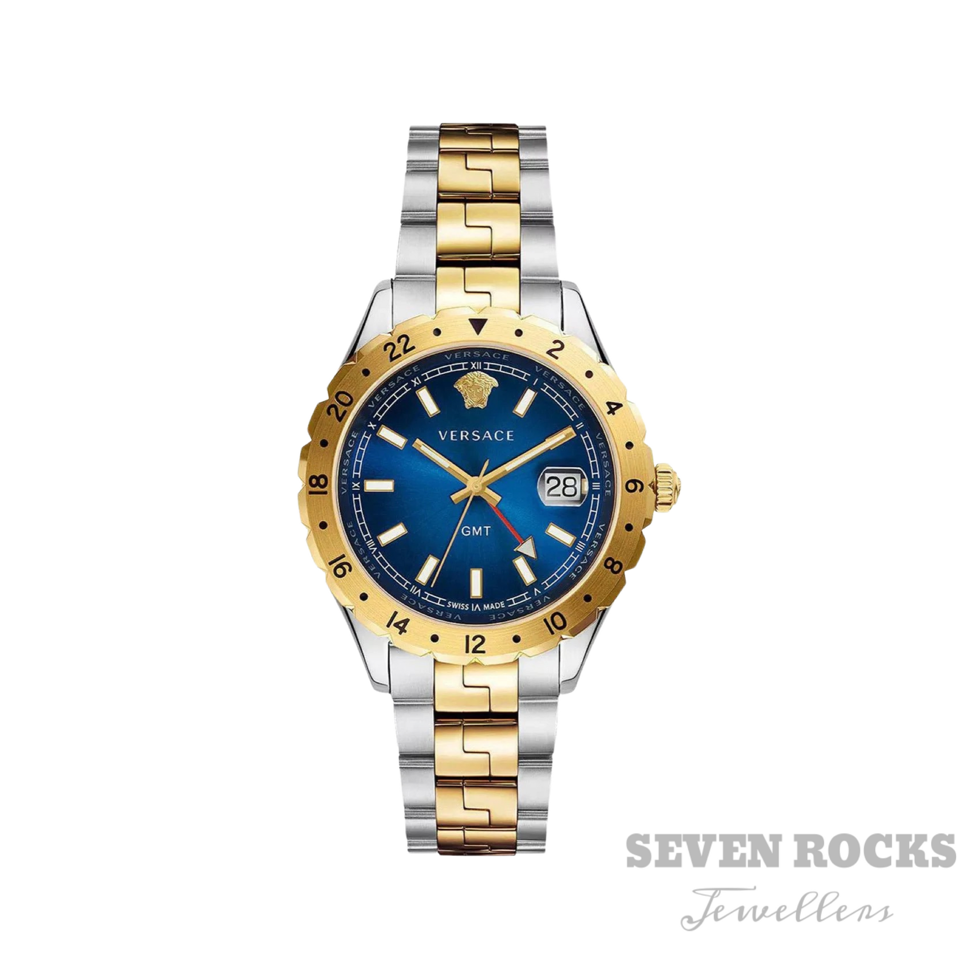 Versace Men's Watch Hellenyium GMT Two-Tone Blue