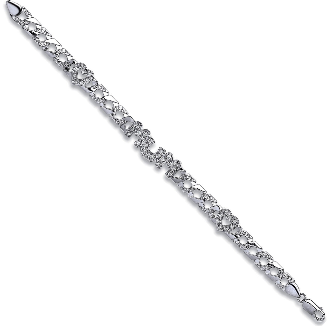Silver Mum & Heart Bracelet SBR0303