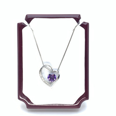 Iced Purple Heart Necklace