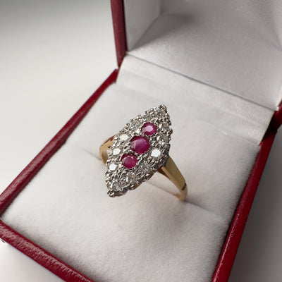 18 K Diamond Ruby Ring