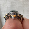 Emerald lion men’s 925 silver ring