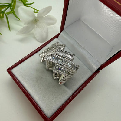 Cuban Iced Baguette Eternity  Ring