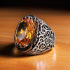 Citrine 925 silver men’s ring