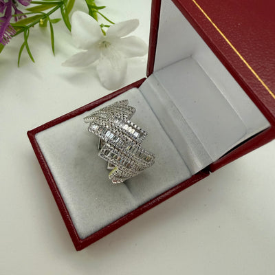 Cuban Iced Baguette Eternity  Ring
