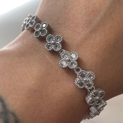 Flower tennis ladies bracelet