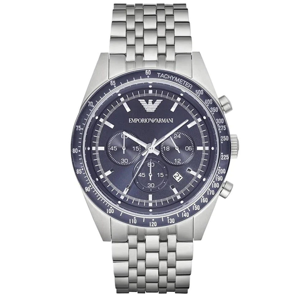 Emporio Armani Men's Tazio Chronograph Watch Blue AR6072