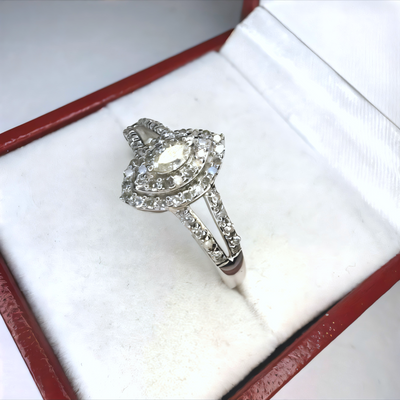 14 k white gold diamond ring