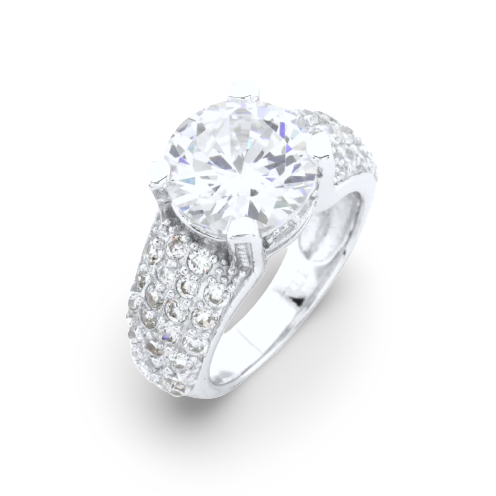 4 Ct Solitaire Silver Ring