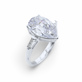 Luxury Pear Cut Silver Ring - O 1/2