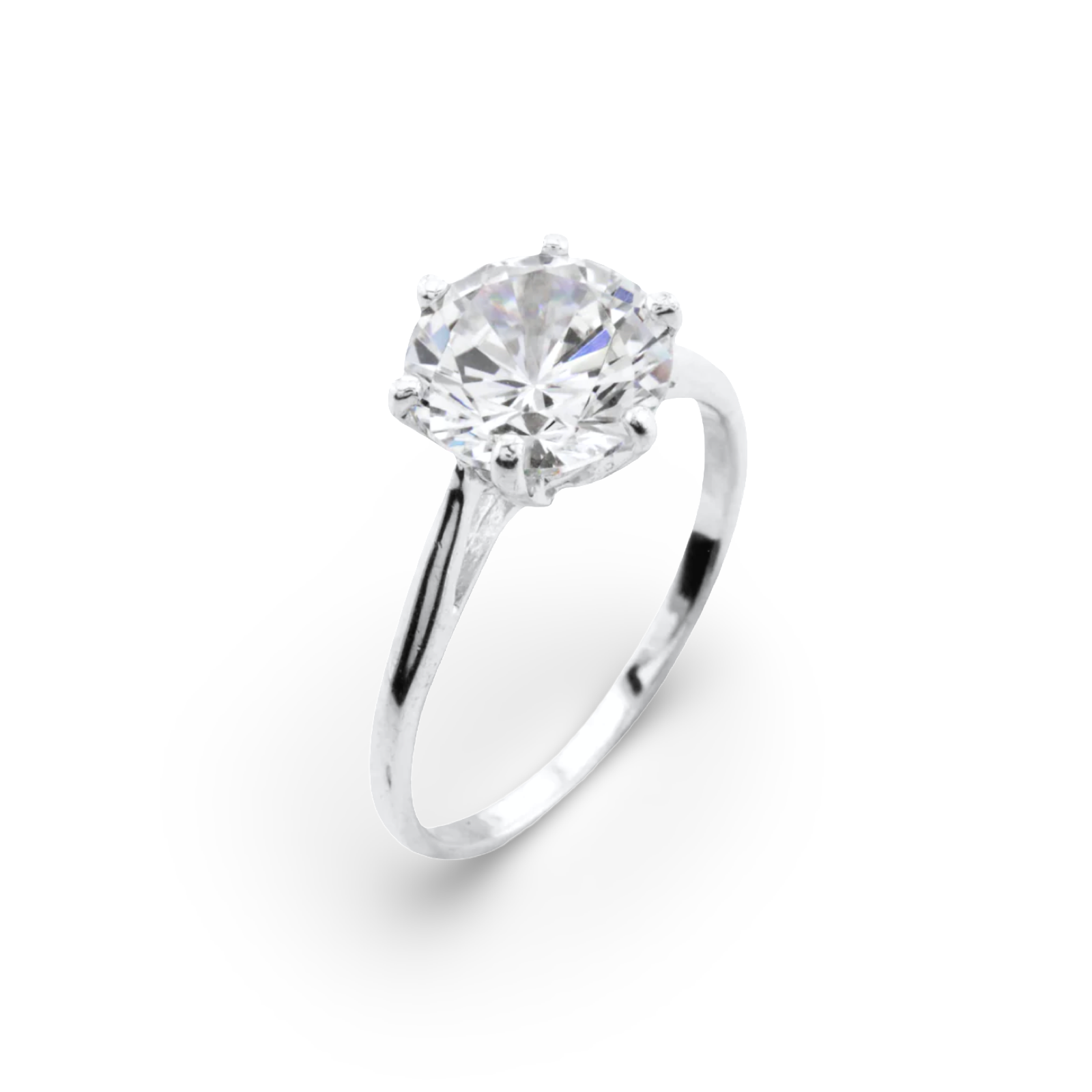 2ct Classic Solitaire Silver Ring