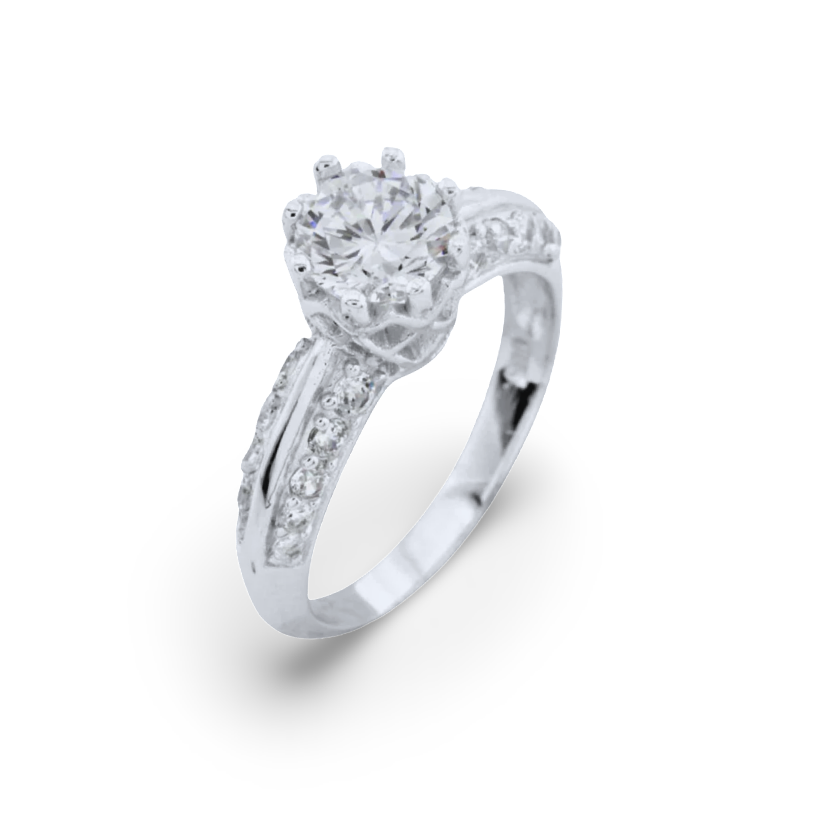 Ornate Silver Engagement Ring