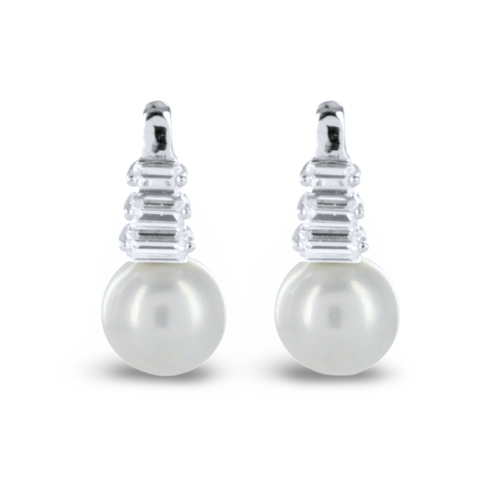 Silver Pearl and Baguette
Earrings