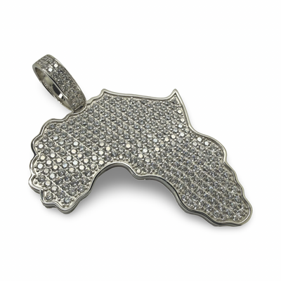 African Map Silver 925 Pendant Large