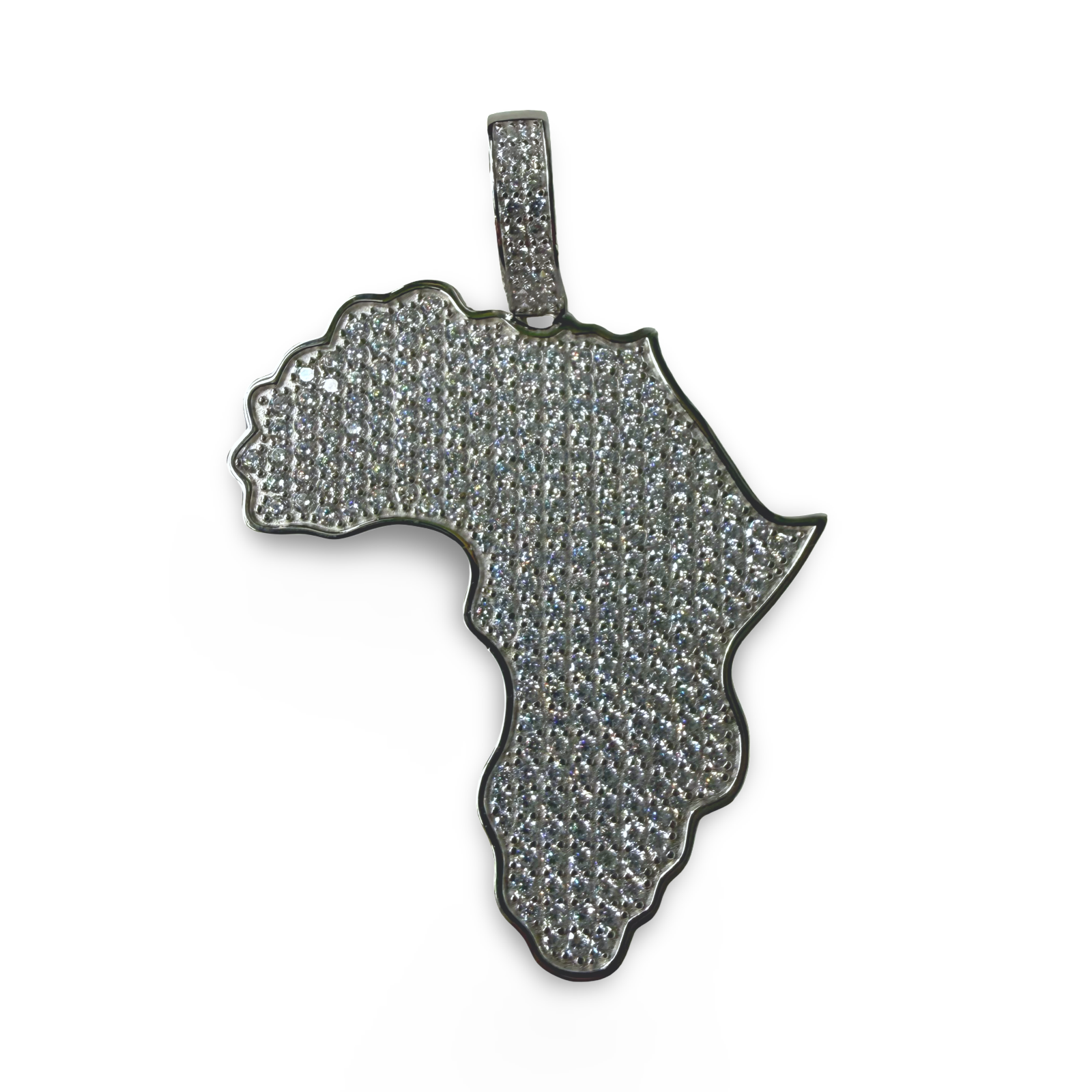 African Map Silver 925 Pendant Large