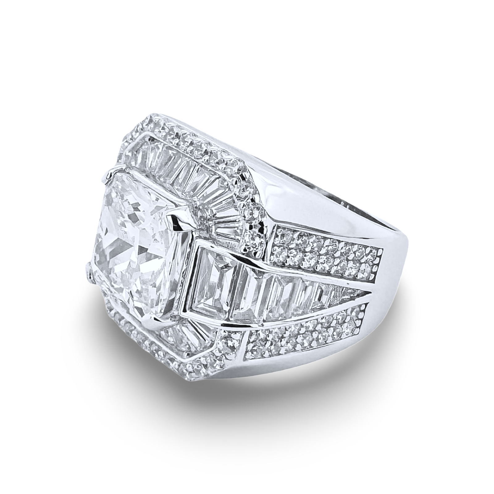 925 Sterling Silver Cushion-Set Signet Ring