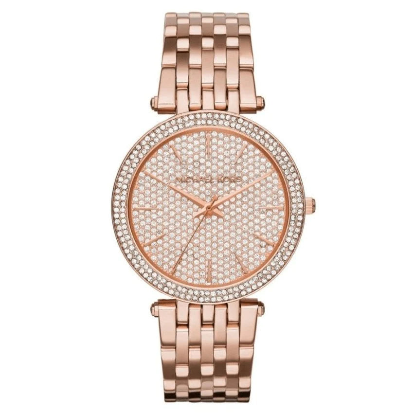 Michael Kors Ladies Watch Darci Rose Gold Pave MK3439