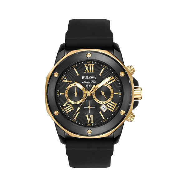 Bulova Mens Marine Star Chronograph Strap Watch 98B278 Preowned - Seven ...