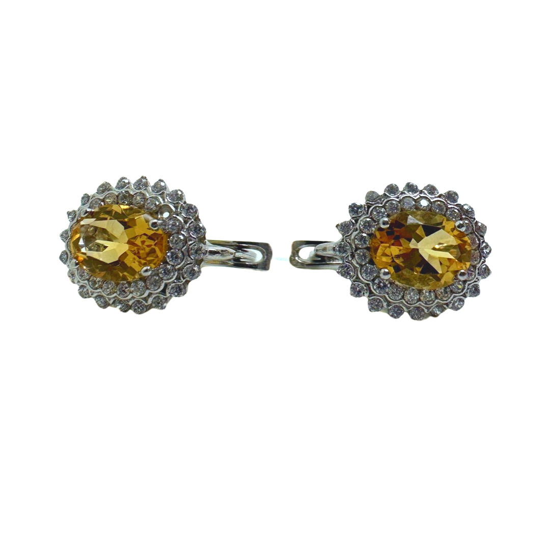 Citrine Silver Earrings