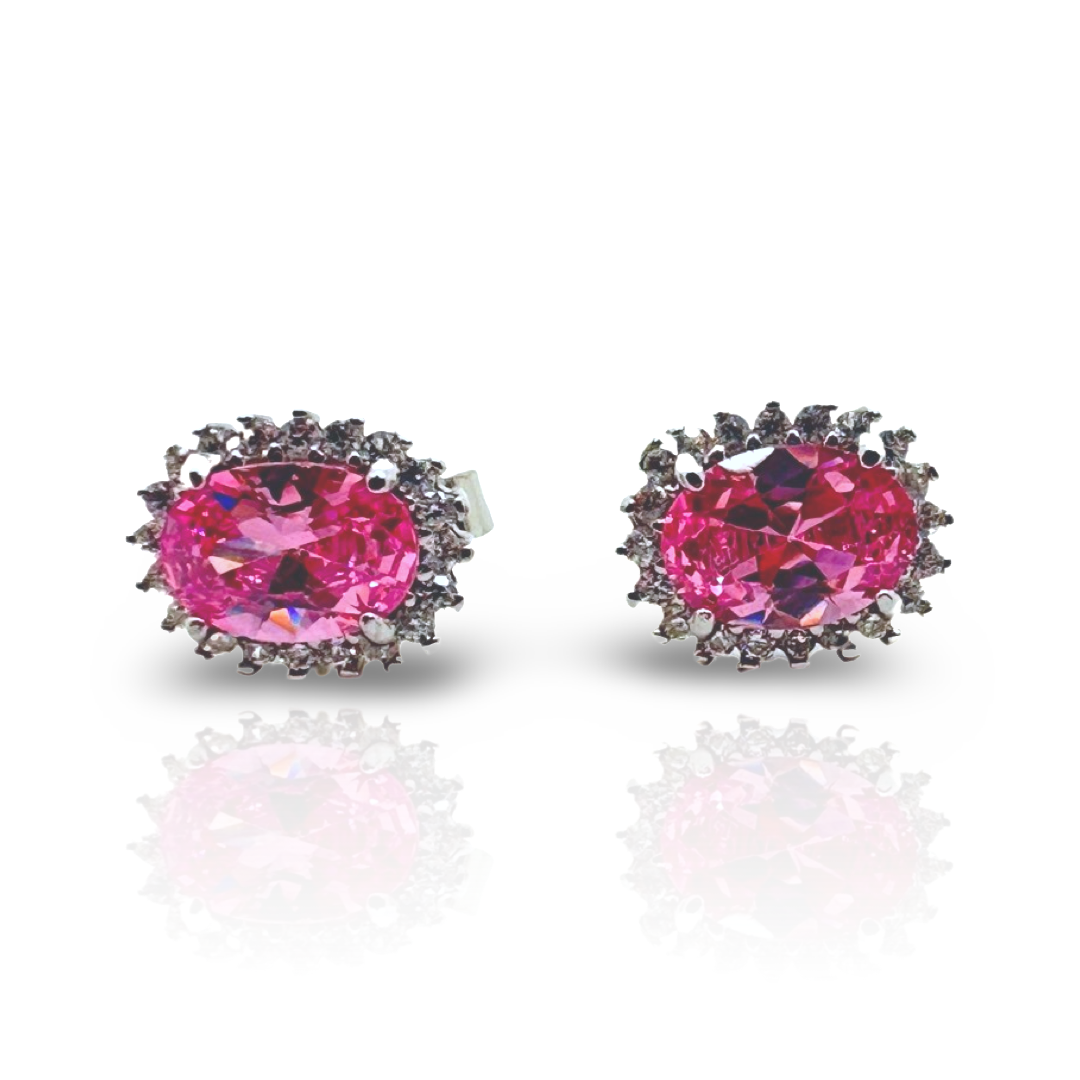 Pink Silver Studs ECZ215