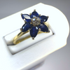 9 K sapphire flower ring