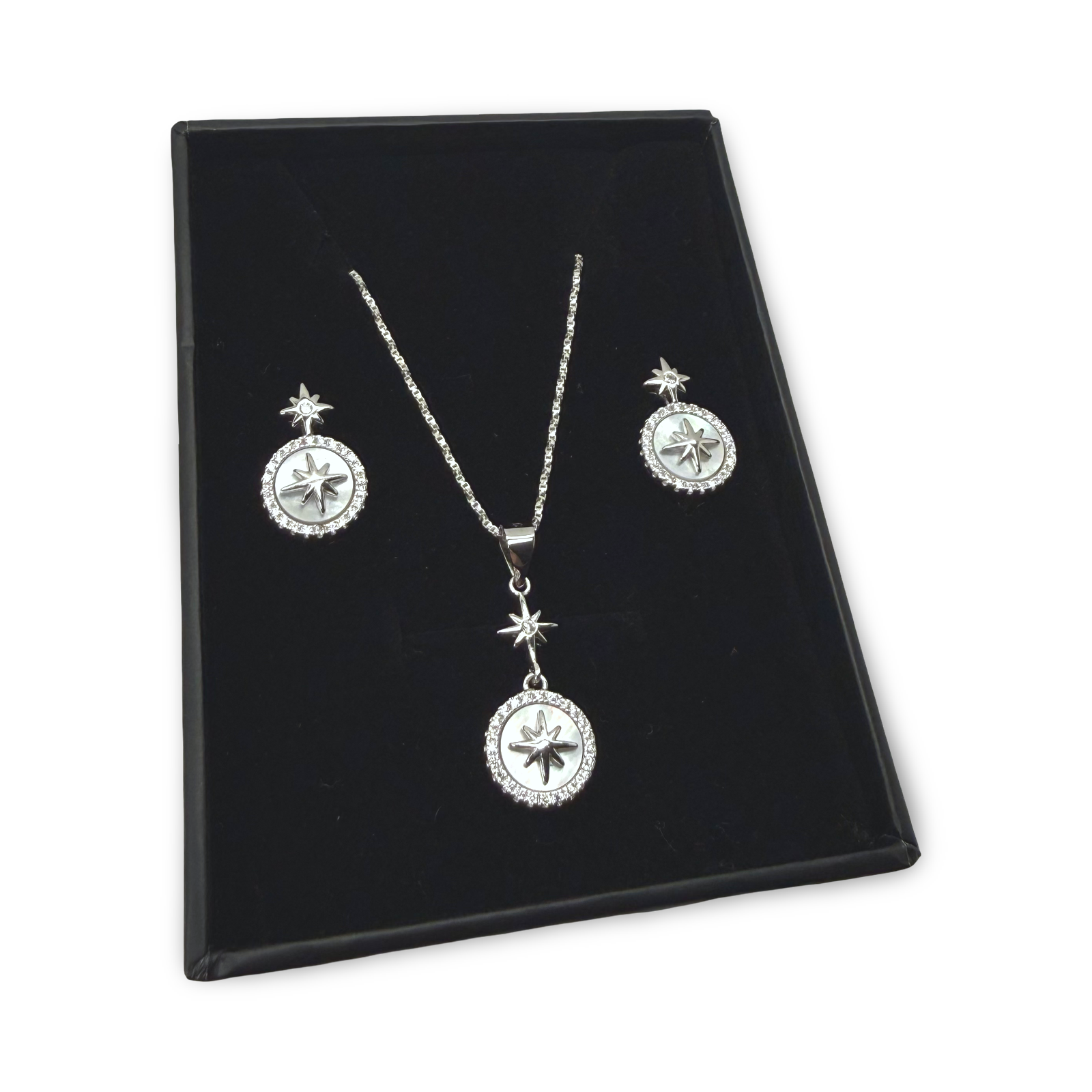 925 star necklace and earrings