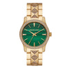 Michael Kors Ladies Watch Runway 38mm Green Gold MK7390