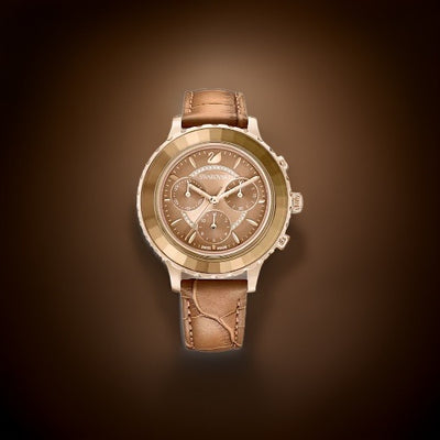 Swarovski Watch Octea Lux Chrono Brown Seven Rocks
