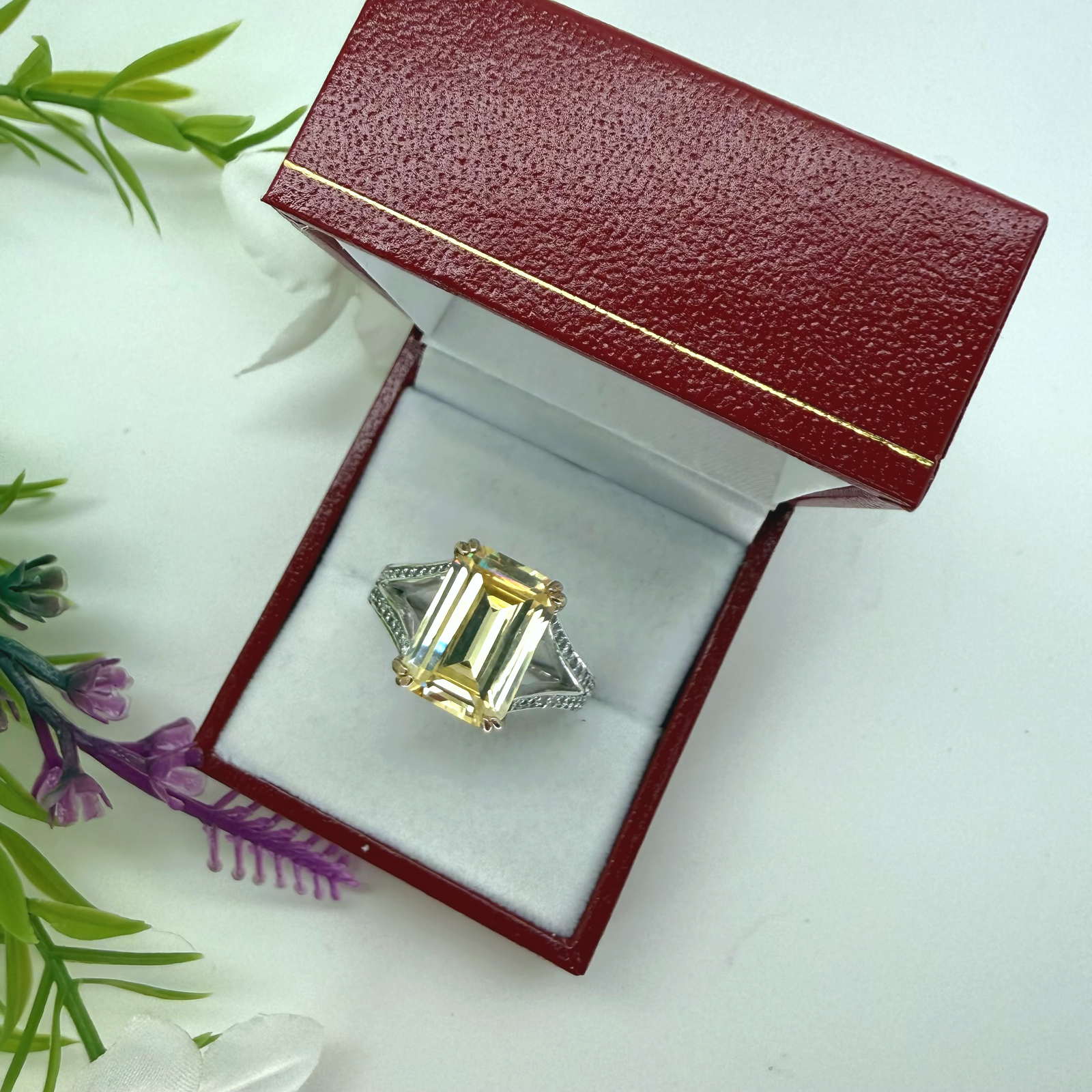 Emerald Cut Stone Ring