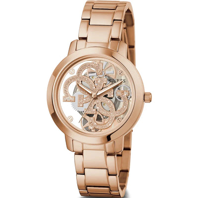 Guess Quattro Clear Ladies Rose Gold Watch GW0300L3