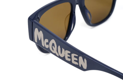 Alexander McQueen Men's Sunglasses Rectangular Blue AM0328S-004 54