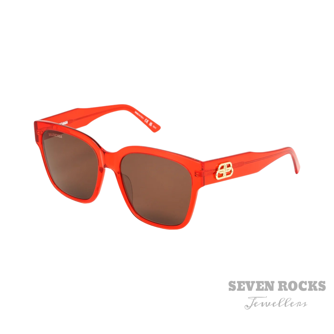 Balenciaga Women's Sunglasses Oversized Square Red BB0056S-005 55