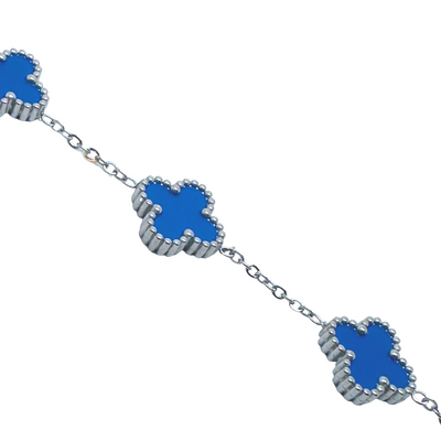Clover Blue Stainless Steel Bracelet
