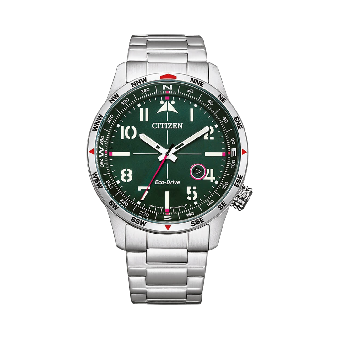 Citizen Men s Watch Eco Drive Aviator Green BM7551 84X Seven Rocks