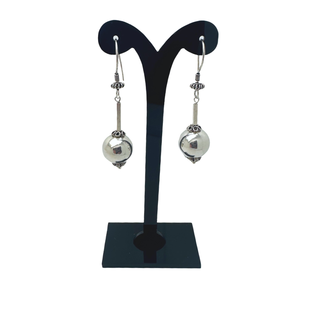 Dangly 925 Ball Silver Earrings